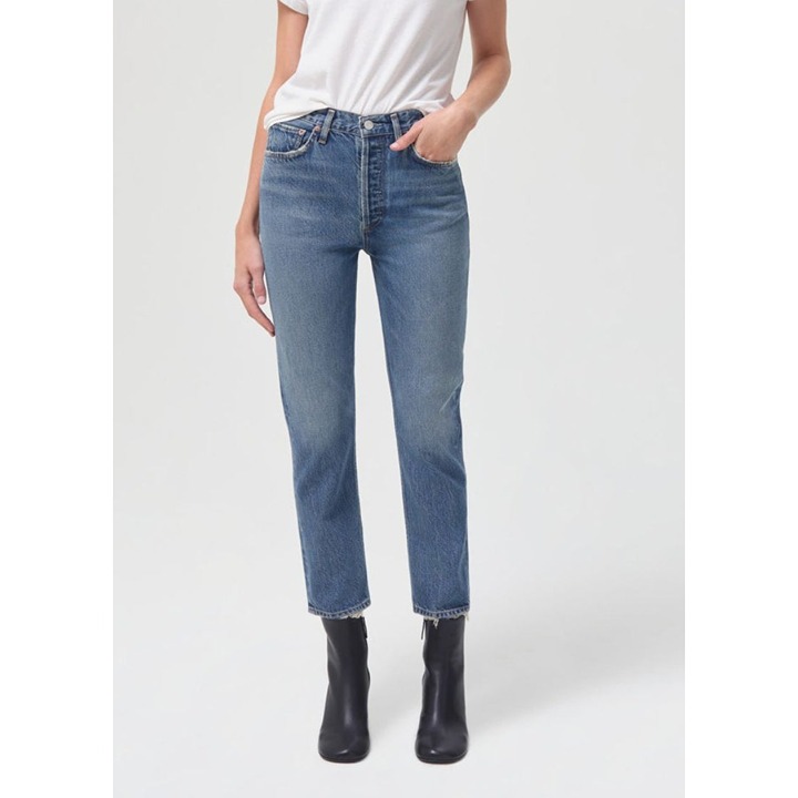 AGOLDE Riley High Rise Straight Crop Jeans in Collective Size 28