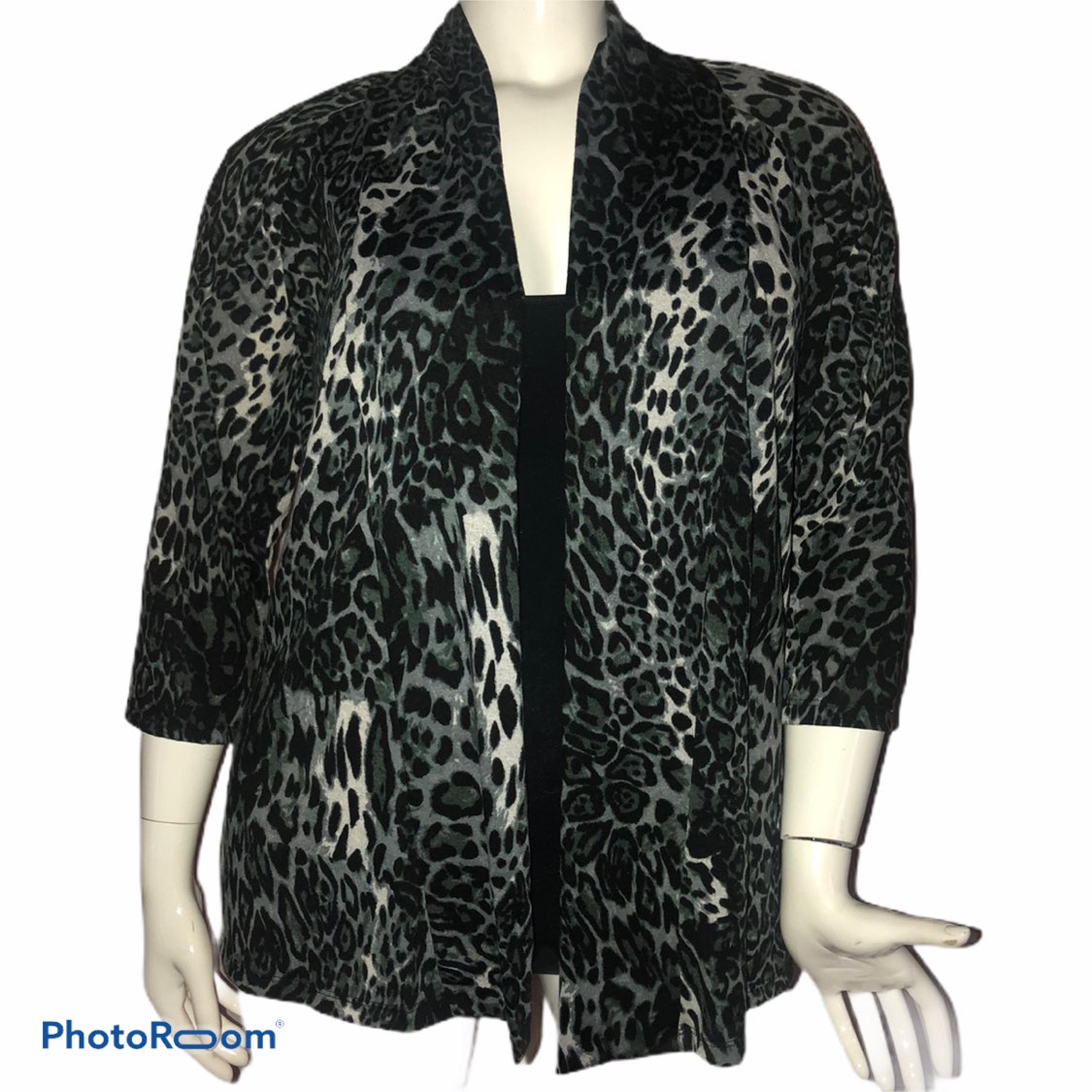 AB Studio leipard print shirt jacket