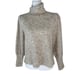FRAME Size Small Swingy Marled-knit Oatmeal TurtleNeck Wool Alpaca Stretch Sweat
