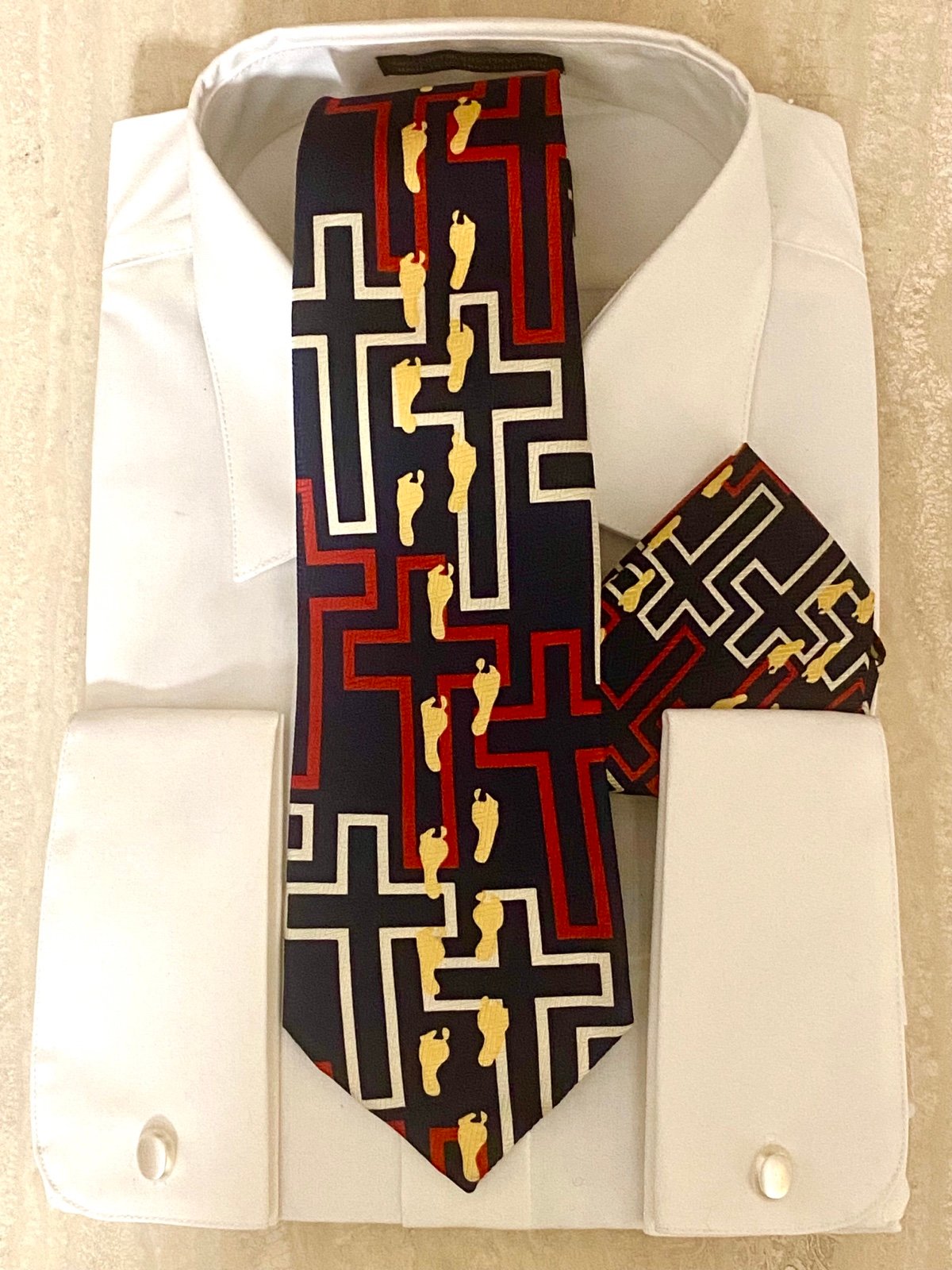 Men’s nwt blue order my steps multi color tie with hanker chief