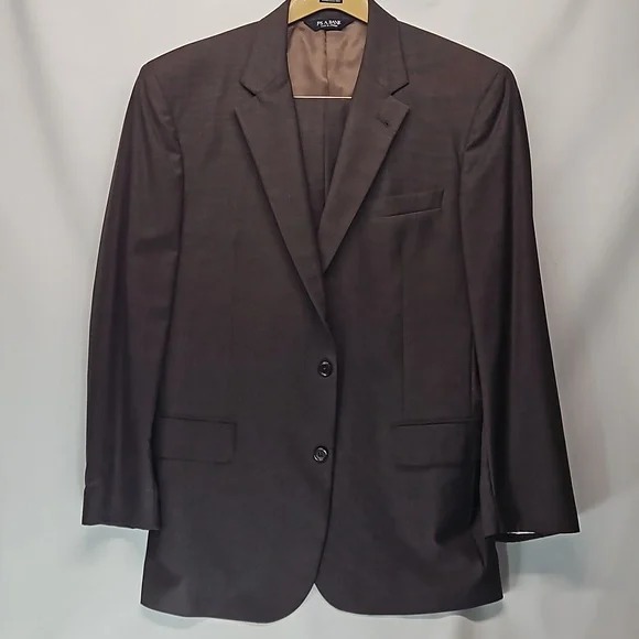 Jos A Bank Nailhead Brown 2 Piece Suit