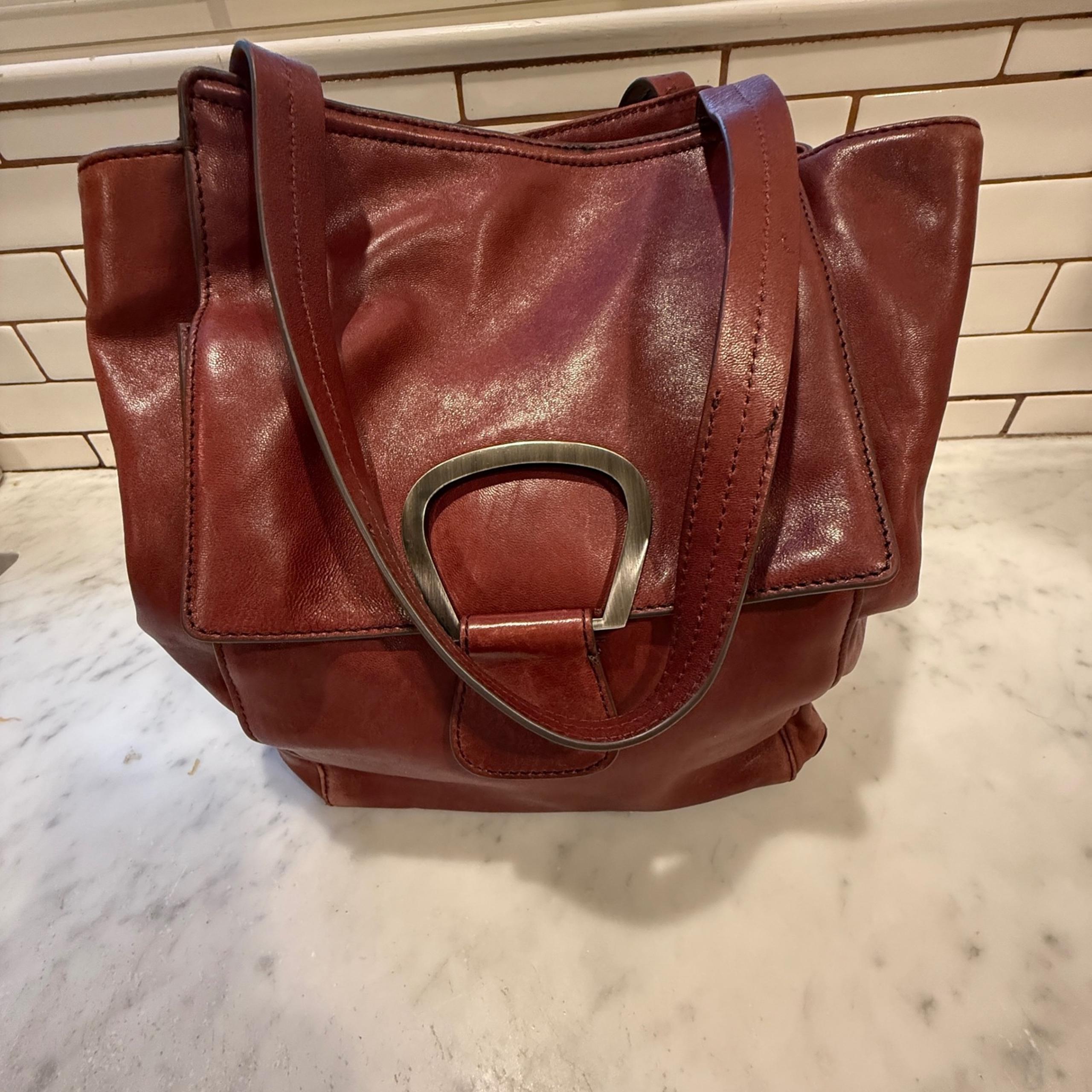 Kooba Leather Hobo Bag Designer Shoulder Bag Purse Red
