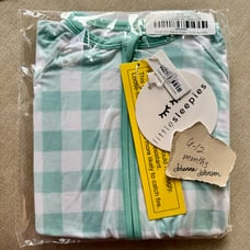 6-12 Aqua gingham zippy