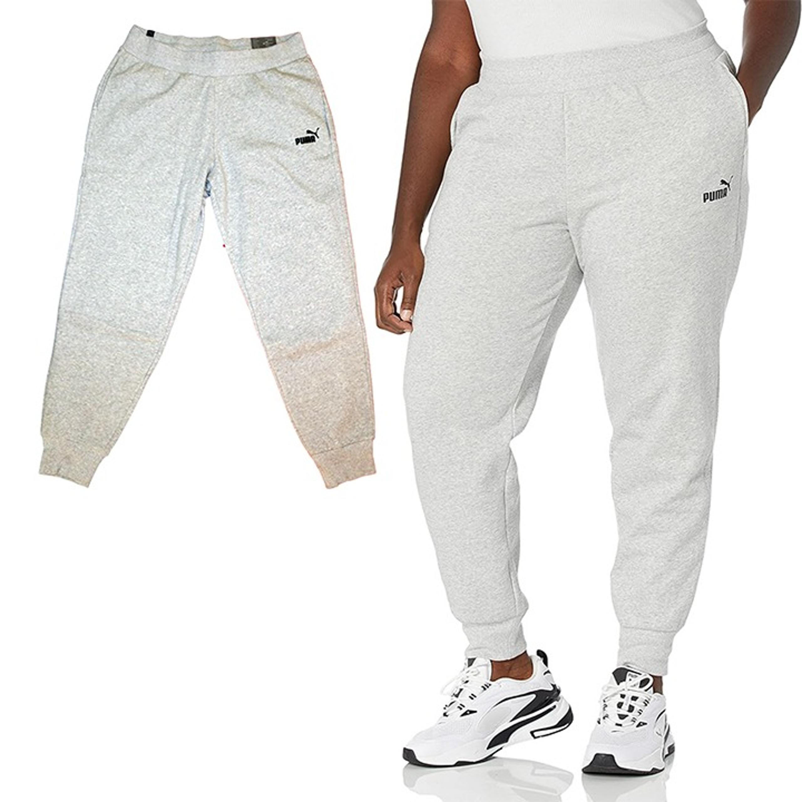 NEW PUMA Plus Size Essential Fleece Sweatpant,Light Gray Heather White, 1X