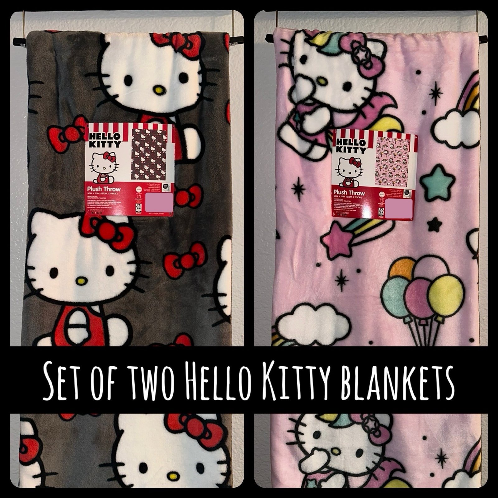 Hello Kitty Blankets - Set of 2