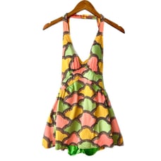 Vintage Jantzen Halter Neck Skirted One Piece Swimsuit Playsuit Size 16