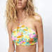 ZARA Floral Satin Ruched Front Smocked Back Adjustable Halter Crop Top Size XL