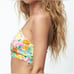ZARA Floral Satin Ruched Front Smocked Back Adjustable Halter Crop Top Size XL