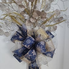 Gold and Silver Glitter Snow Flakes Tree Topper, Christmas Tree Topper.