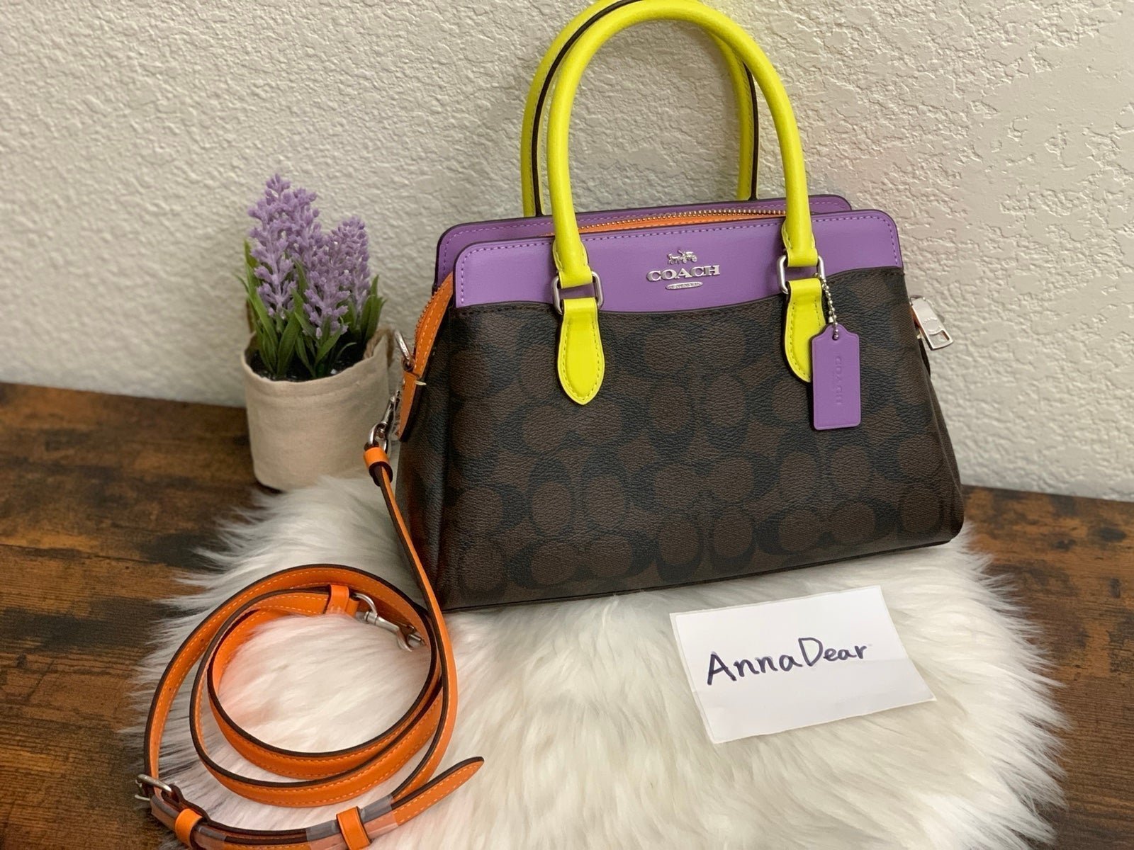 COACH Mini Darcie Carryall Colorblock in Signature Canvas & Leather