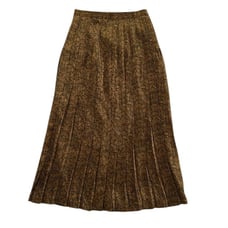 Austin Reed VTG 100% silk Brown Pleated Floral Midi Skirt 80’s Size M