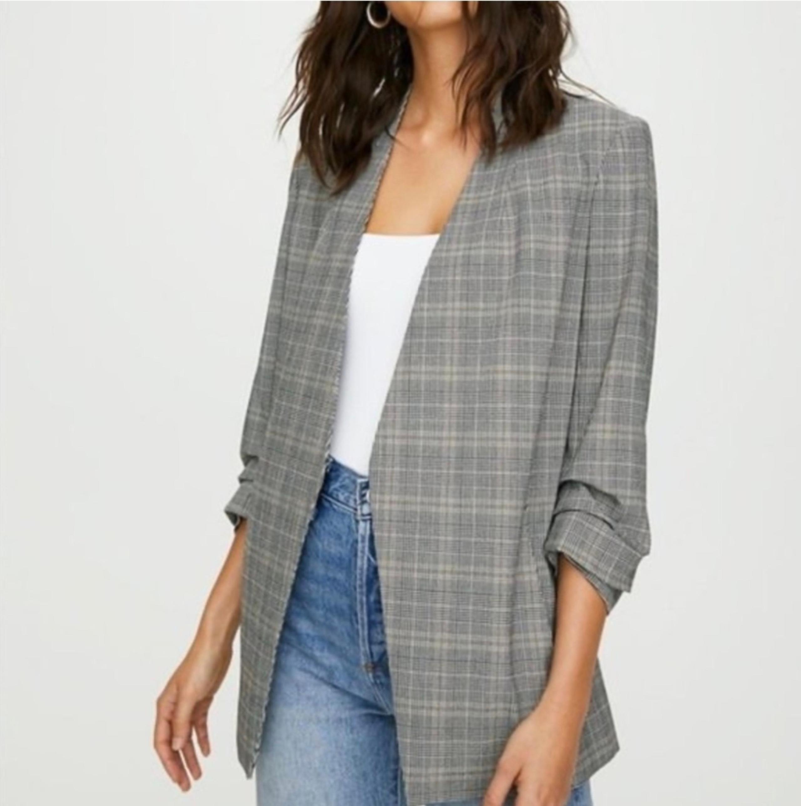 Babaton 00/ XS Power Hip Blazer Open Front Jacket