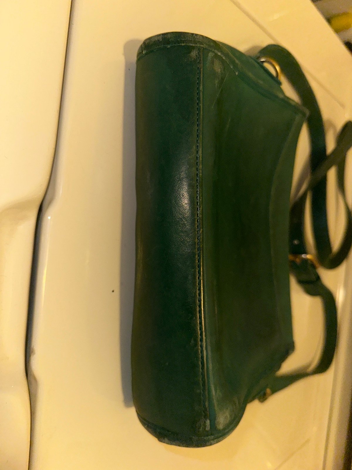 Rare Old Coach Devon Shoulder bag Leather Green Turn Lock
