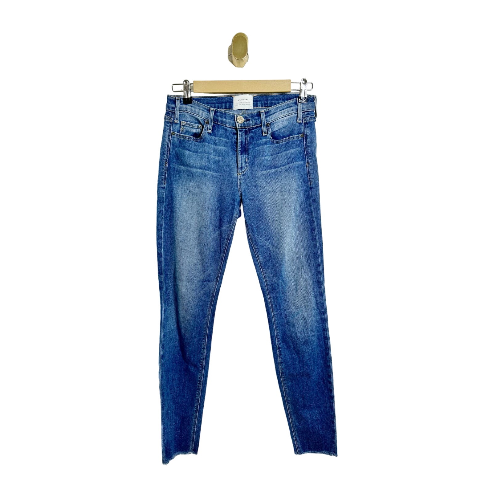 McGuire Newton Skinny Jean Raw Hem Oceana Dark Wash Denim Size 27