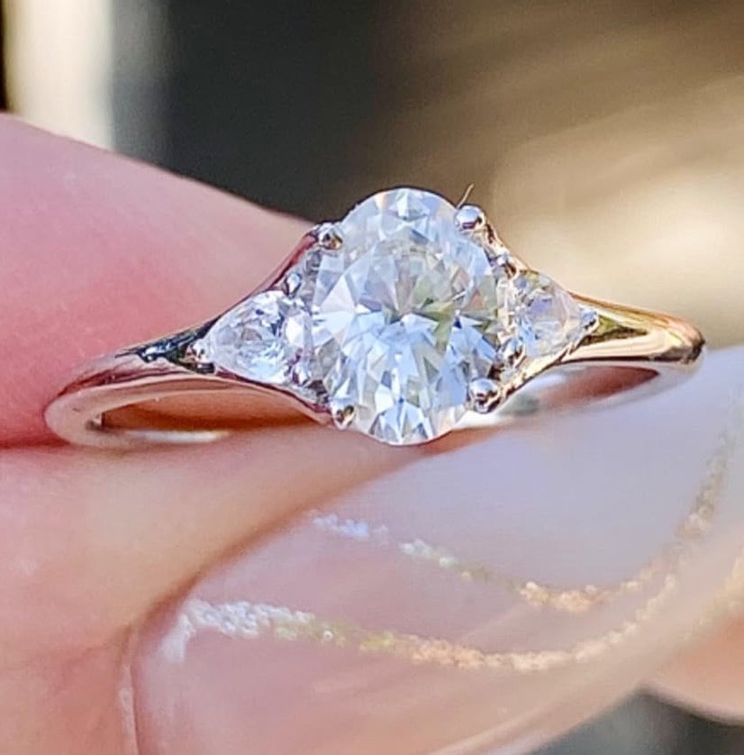 Moissanite ring 1ct 1 carat size 6 7 8 9 10 11