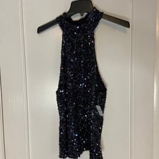 Free People Sequined Halter Tank Size M
