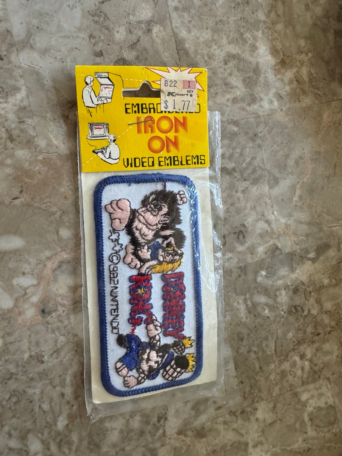 Vintage 1982 NINTENDO DONKEY KONG MARIO CLOTH SEW/IRON ON PATCH GAME Sealed