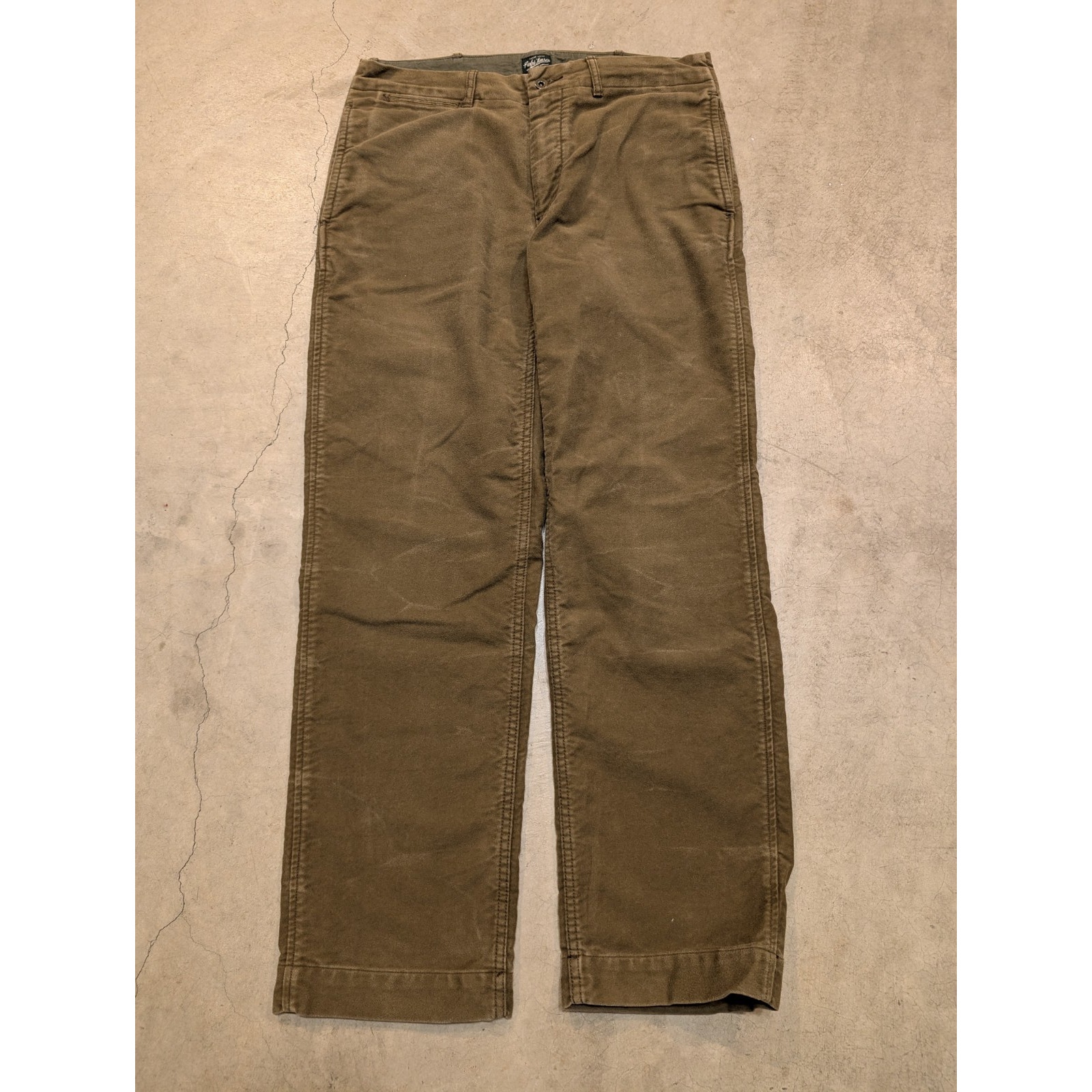 VTG Polo Ralph Lauren Moleskin Cotton Pants Khaki Western Men Size 32x30 (32x29)