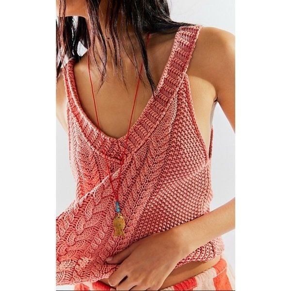 Free people we the free give me a min cable knit tank small new
