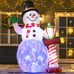8 ft LED Light Up Snowman Christmas Decoration