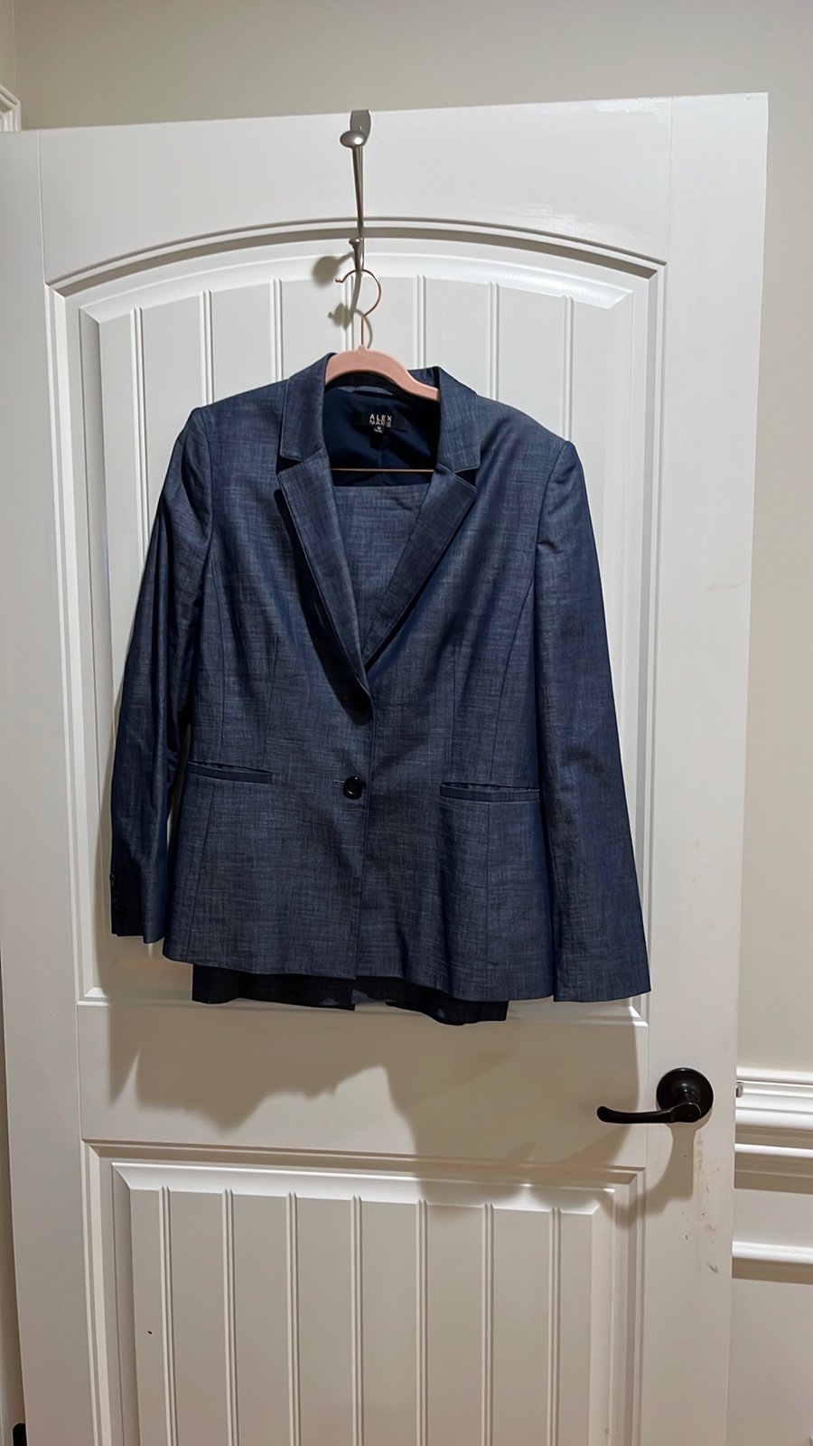 Chambray skirt suit