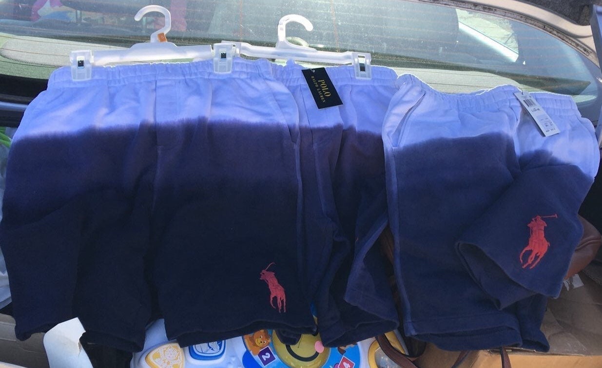 BNWT (3))Polo Ralph Lauren Womens Large Ombre Logo Double-Knit Shorts Bundle Lot