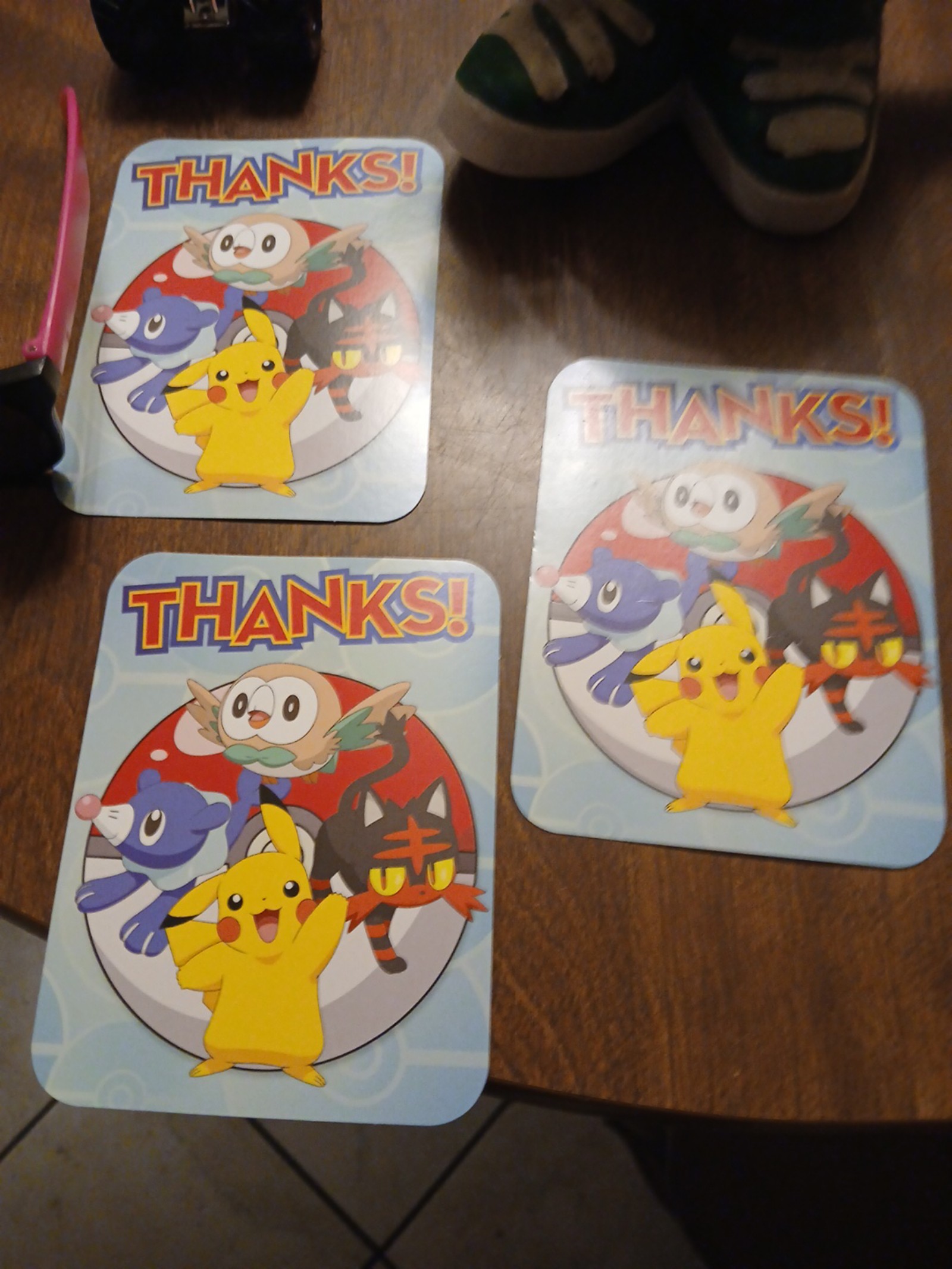 Pokémon design ware thank you cards