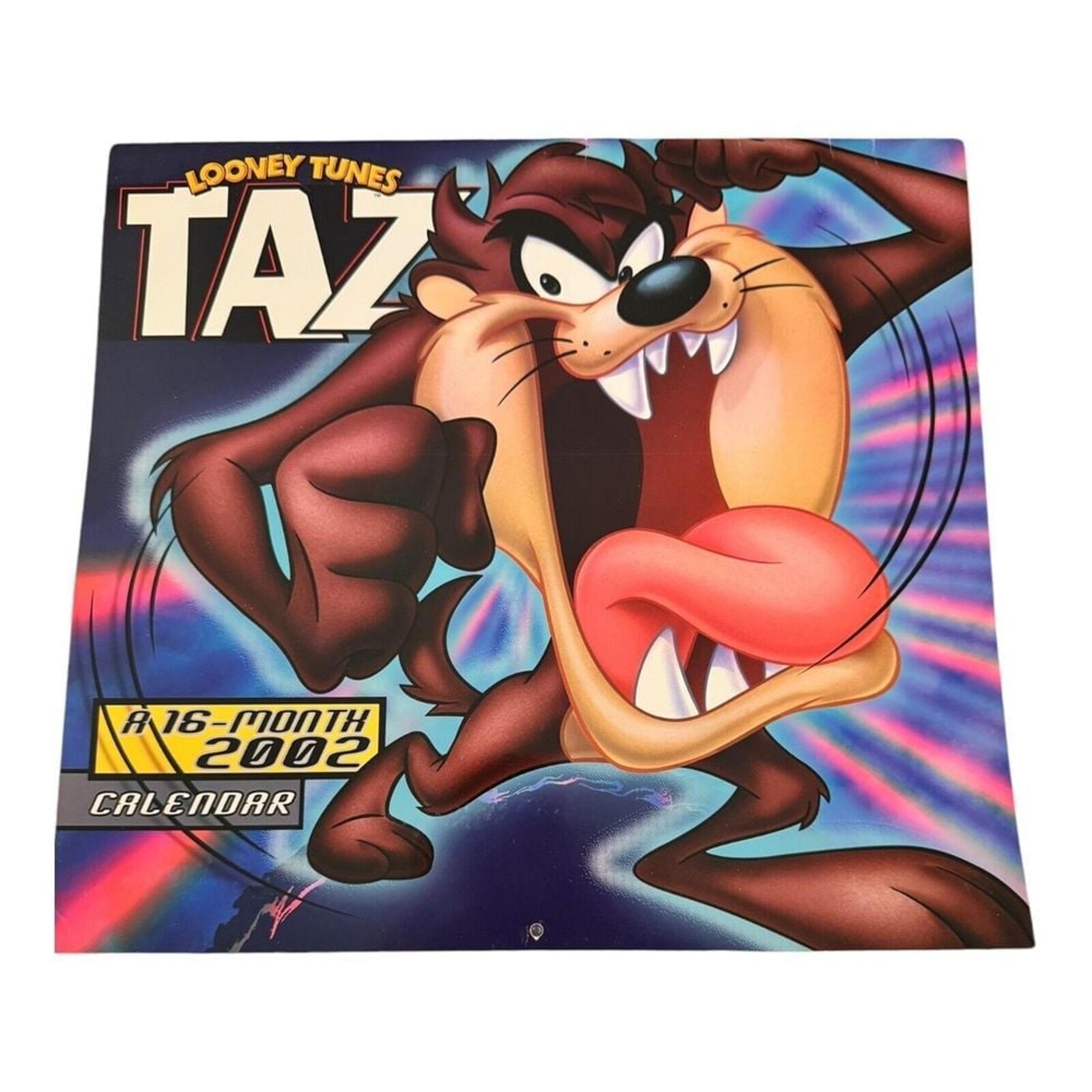 Vintage Looney Tunes TAZ 16 Month 2002 Calendar Tasmanian Devil Warner Bros. VG