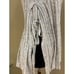 Muche et Muchette Sweater Womens Ribbed Pullover Side Slits Ties wide cuffs grey