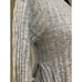 Muche et Muchette Sweater Womens Ribbed Pullover Side Slits Ties wide cuffs grey