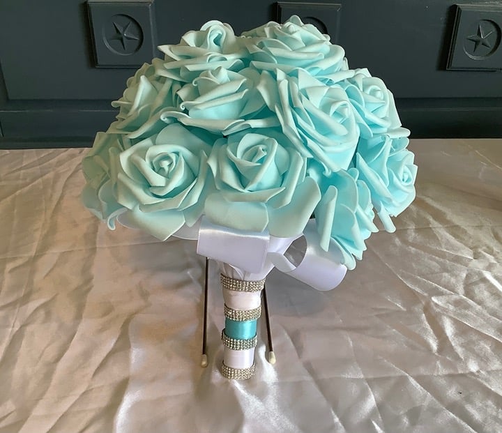 Large bridal bouquet with real touch roses … you pick the colors