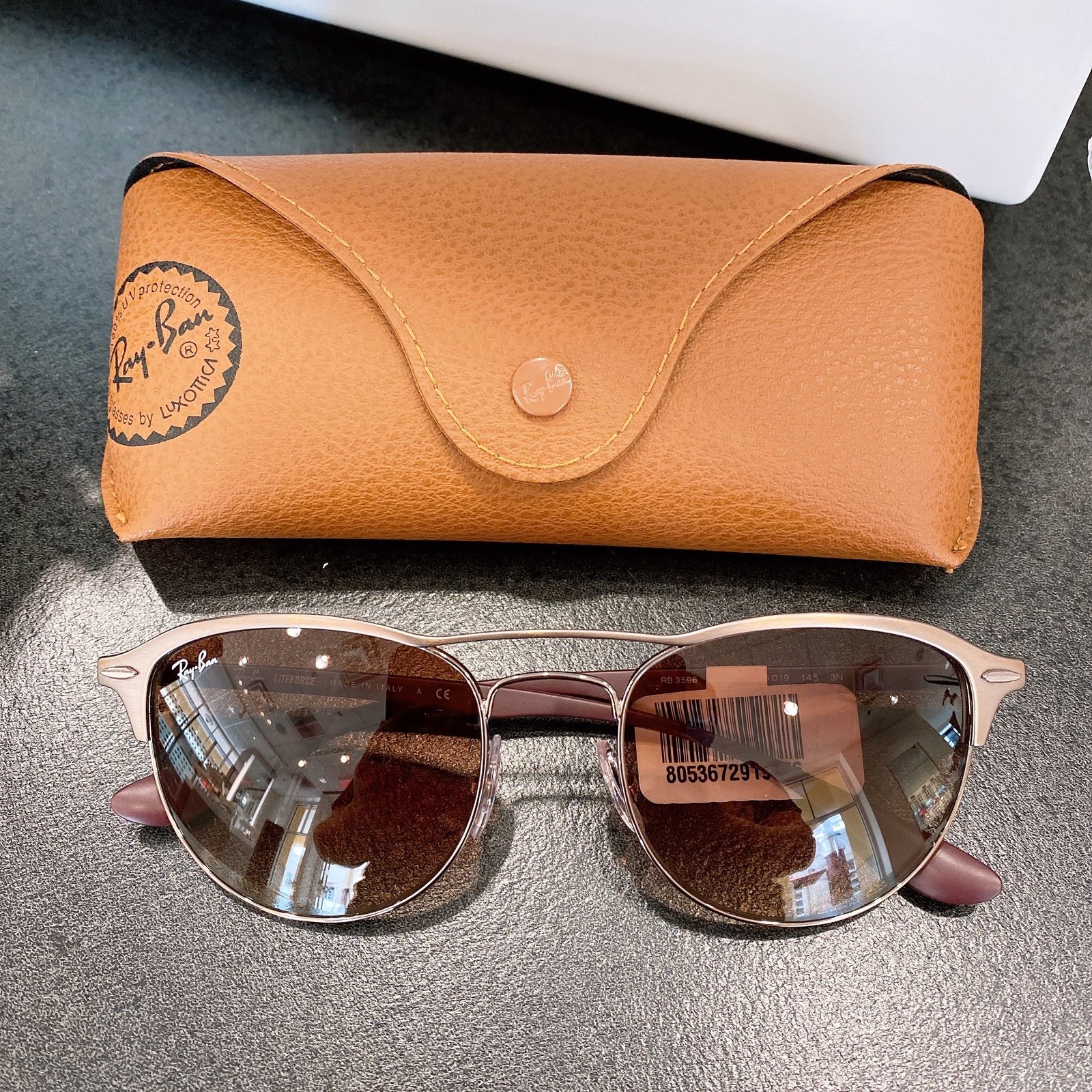 Ray-ban RB3596 unisex Sunglasses Light Brown On Top Matte
