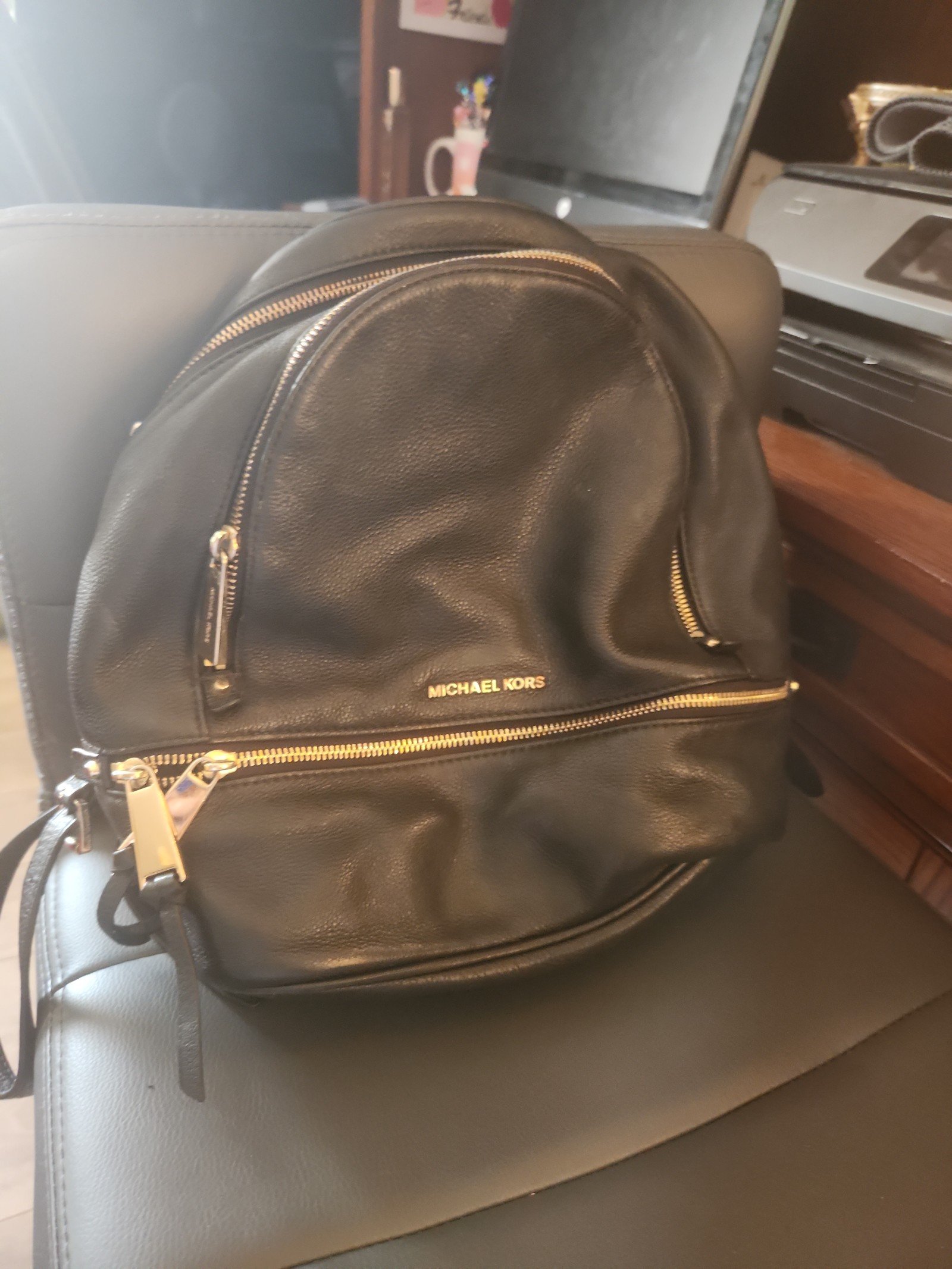 Micheal Kors Black Backpack
