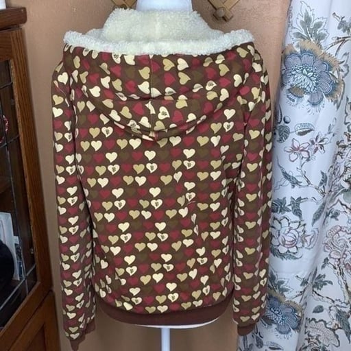 G-III San Francisco Giants Brown Heart Full Zip Hoodie Size Small