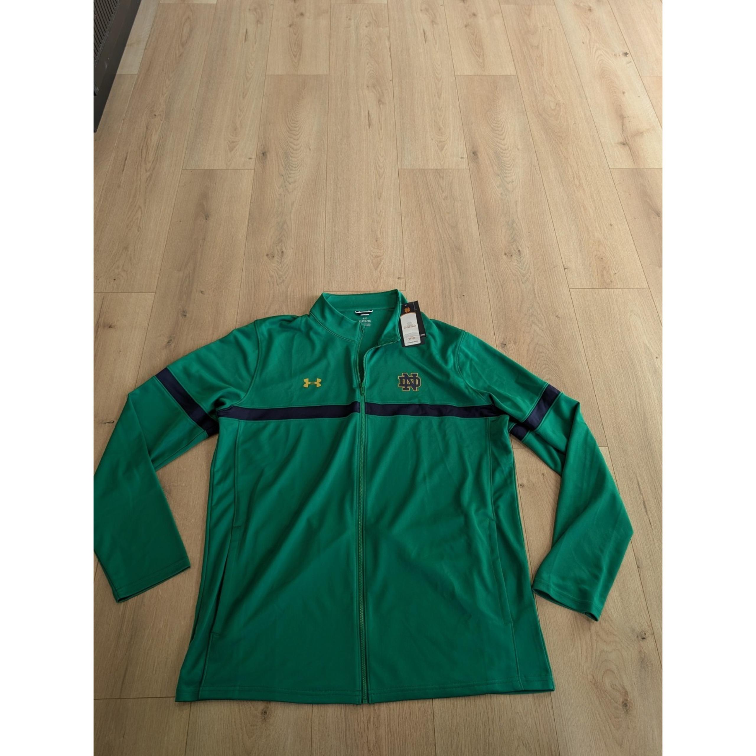 Men's Under Armour Green Notre Dame Fighting Irish 2023 Warm Up Full-Zip XL NWT