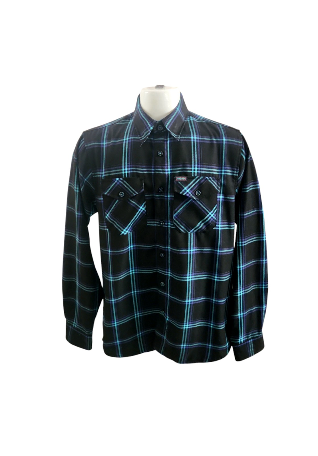 Dixxon Flannel The Shreddy Mens Size Medium multicolor Blue Gray Black Turquo