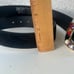 Vintage 80s glam black belt velveteen with rhinestones buckle Sz M/L Unspoiled