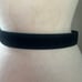 Vintage 80s glam black belt velveteen with rhinestones buckle Sz M/L Unspoiled