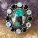 Chrysocolla mosaic moonstone onyx statement sterling ring