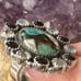 Chrysocolla mosaic moonstone onyx statement sterling ring