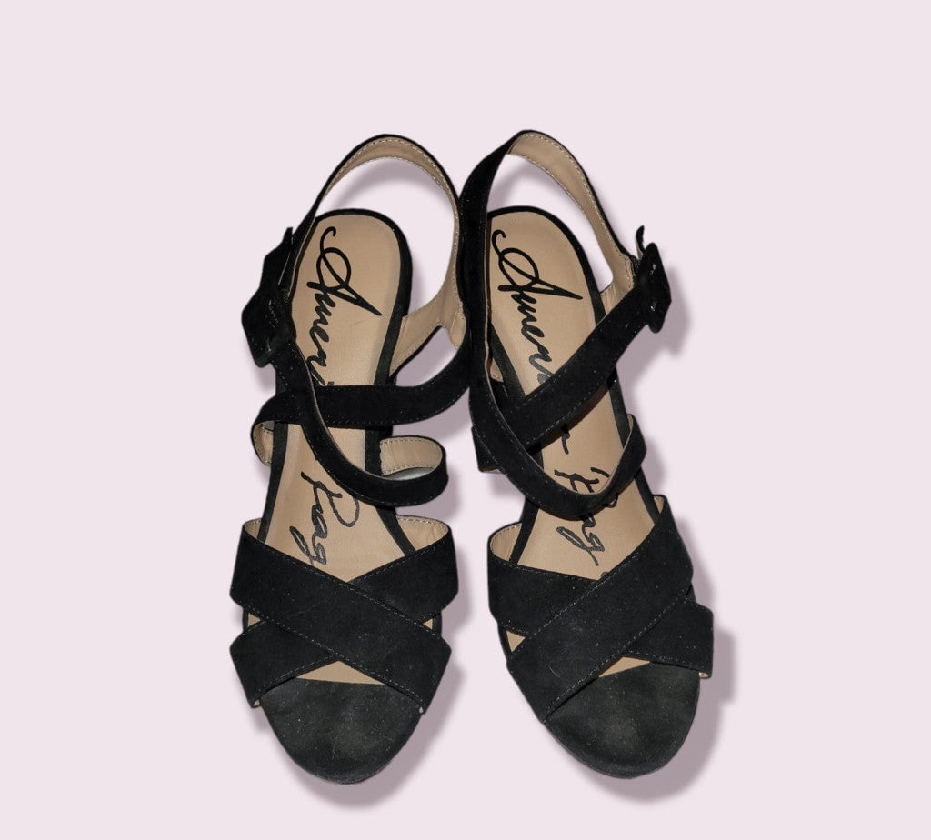 American rag black sandals best sale