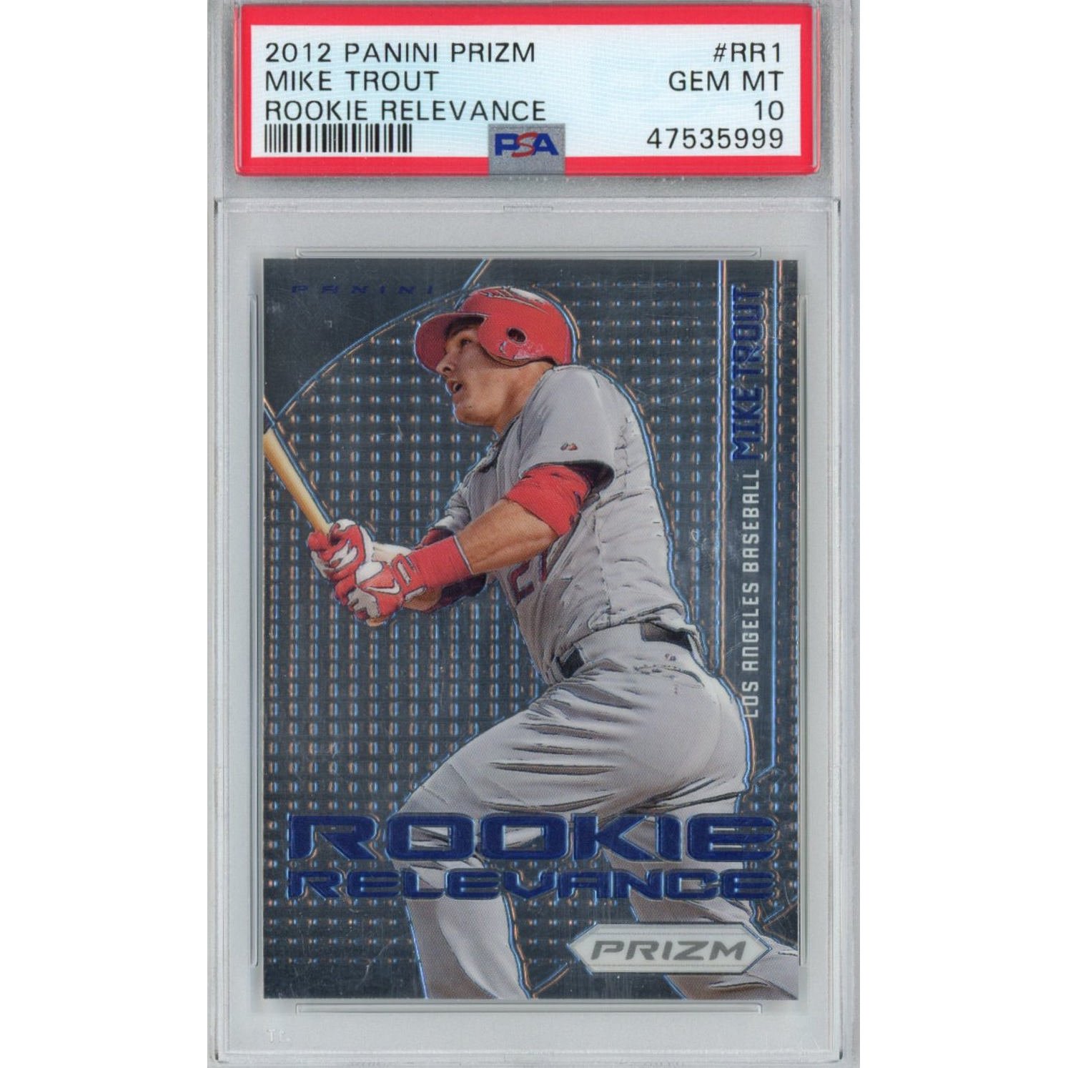 Graded 2012 Panini Prizm Mike Trout #RR1 Rookie Relevance Card PSA 10