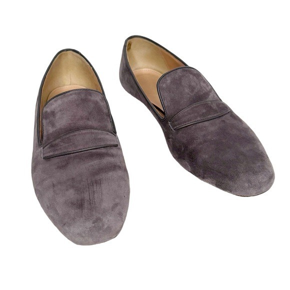 J. CREW GRAY SUEDE FLAT LOAFERS SZ 7