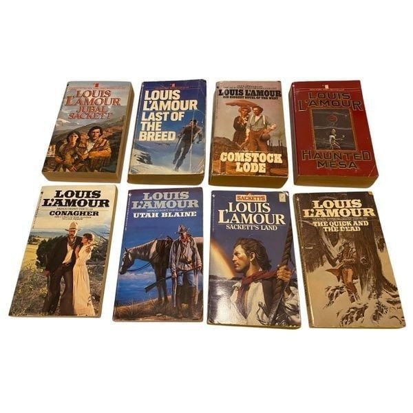 Lot Of 8 Louis L Amour Western Paperback Books Vintage