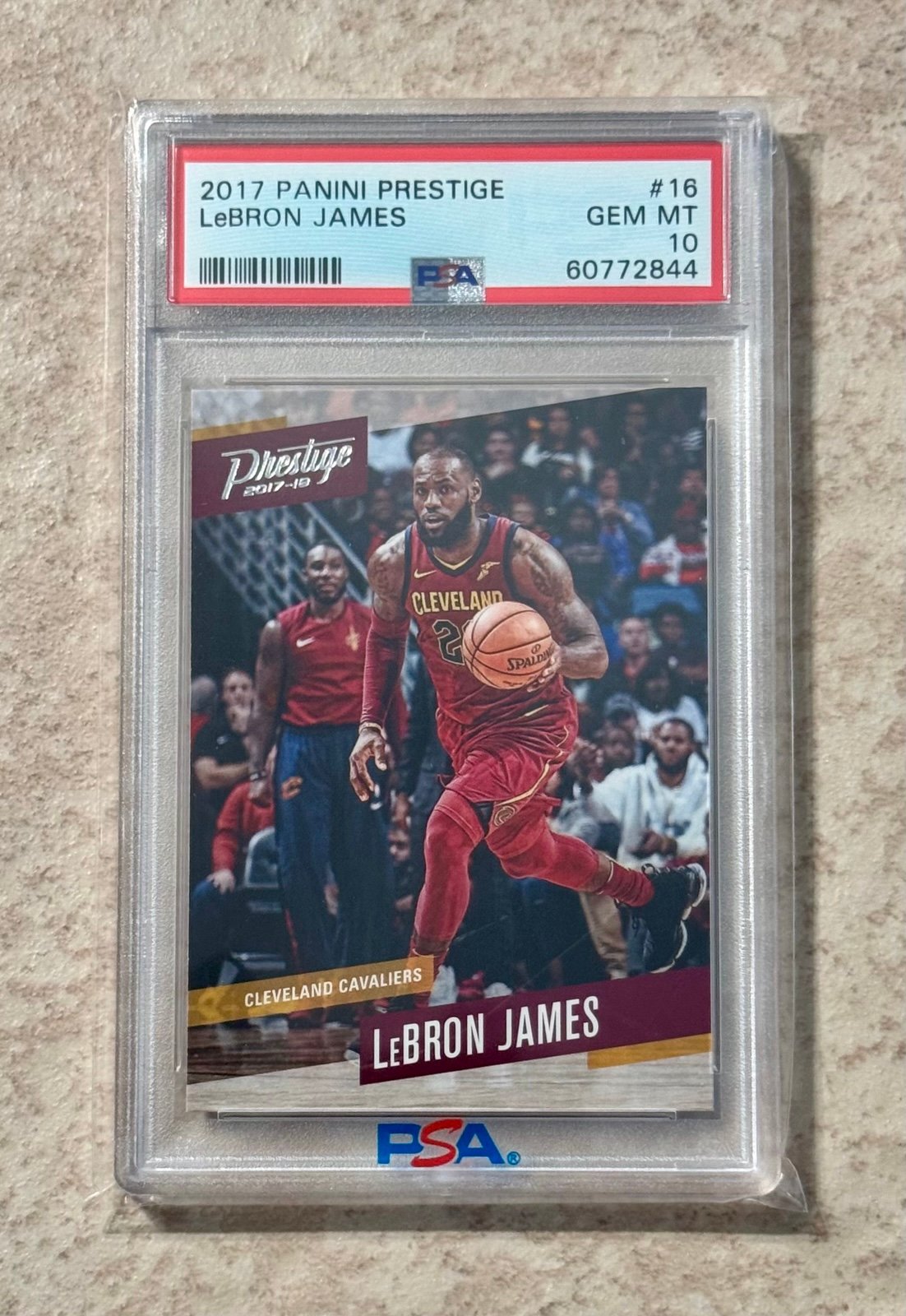 2017 PANINI PRESTIGE #16 LEBRON JAMES PSA 10 GEM MiNT LAKERS