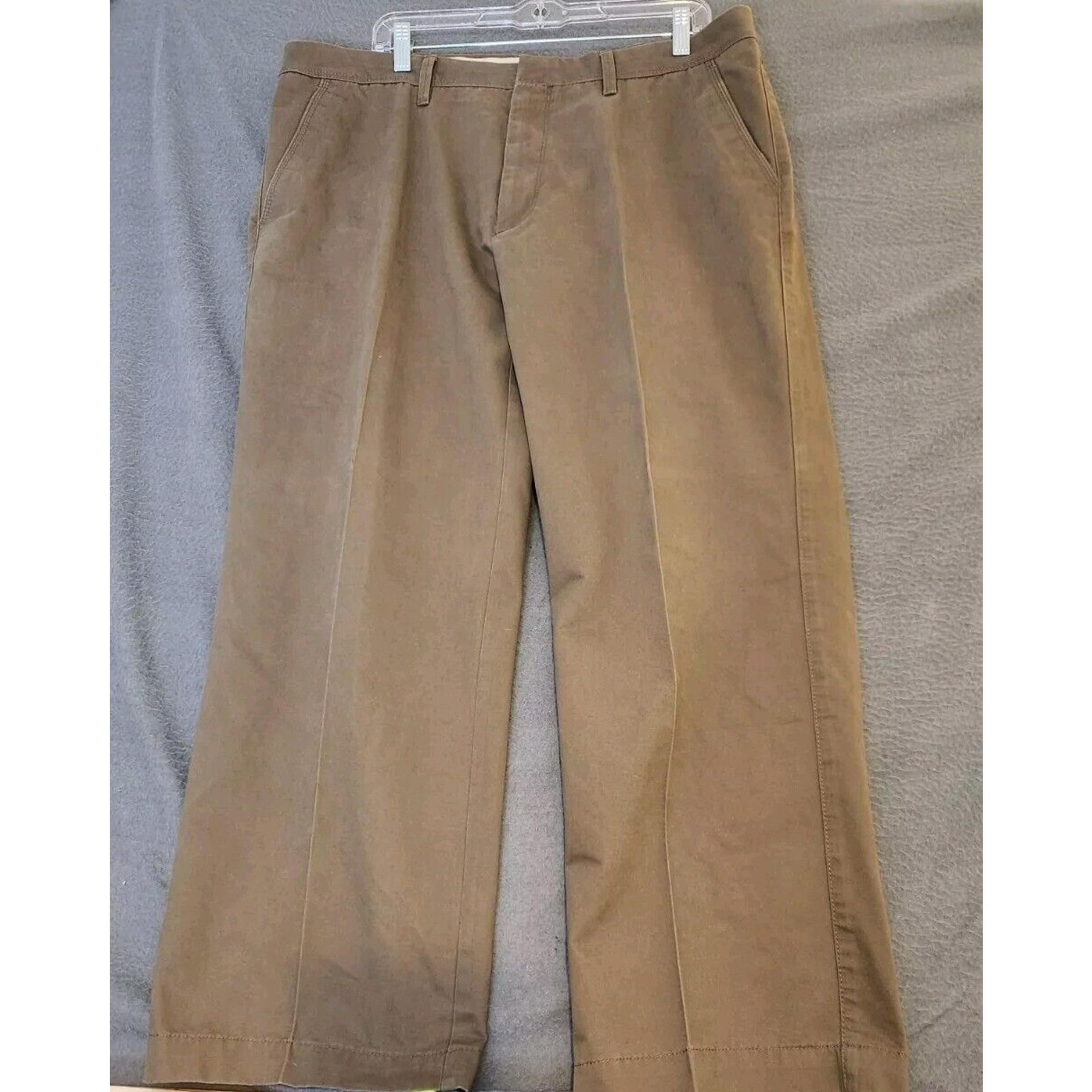Haggar LK Life Khakis Pants Men’s 40x29 Brown Relaxed Straight Preppy Casual