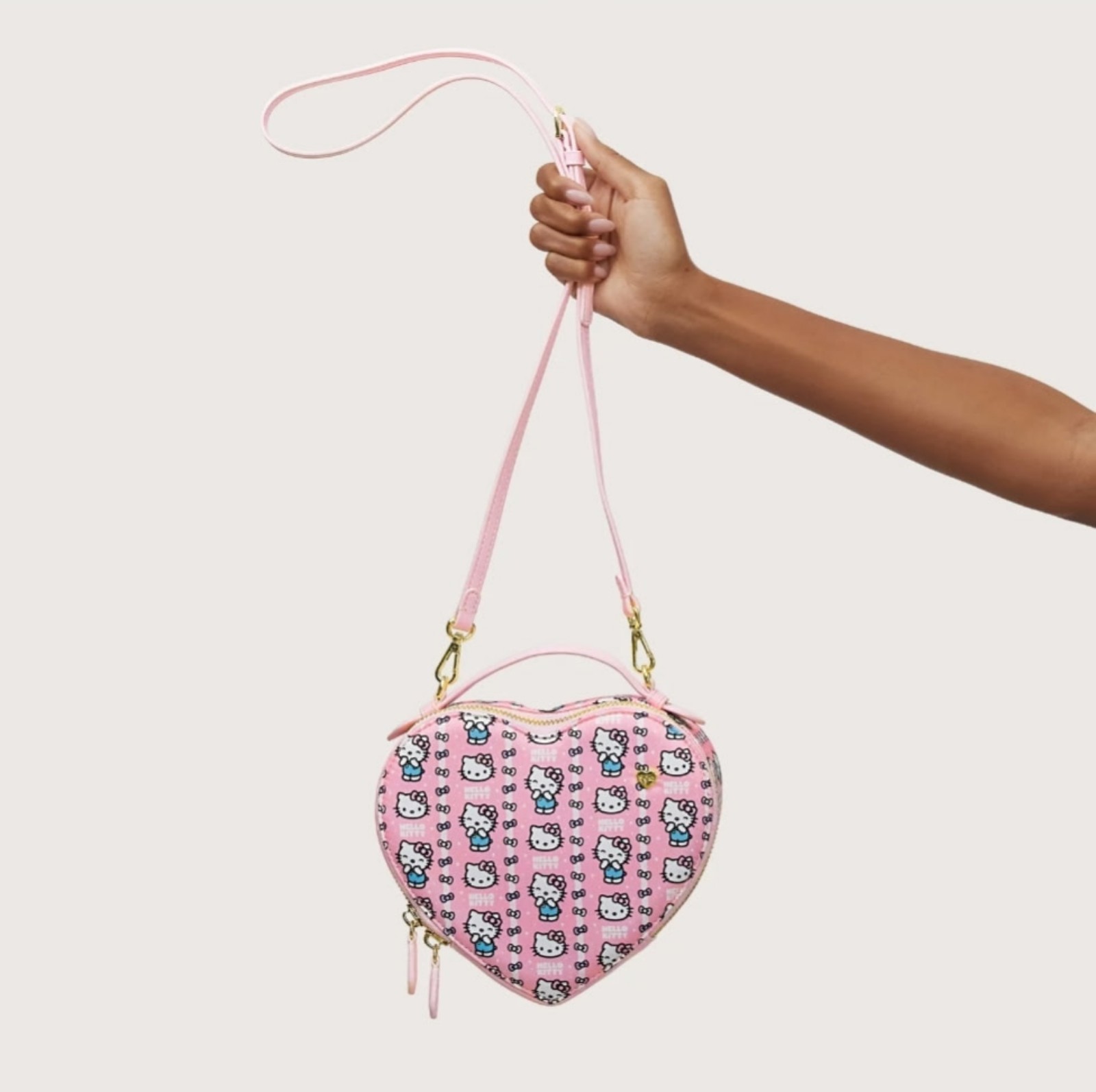 Brand New Stoney Clover Lane x Hello Kitty Crossbody Heart Shaped Purse