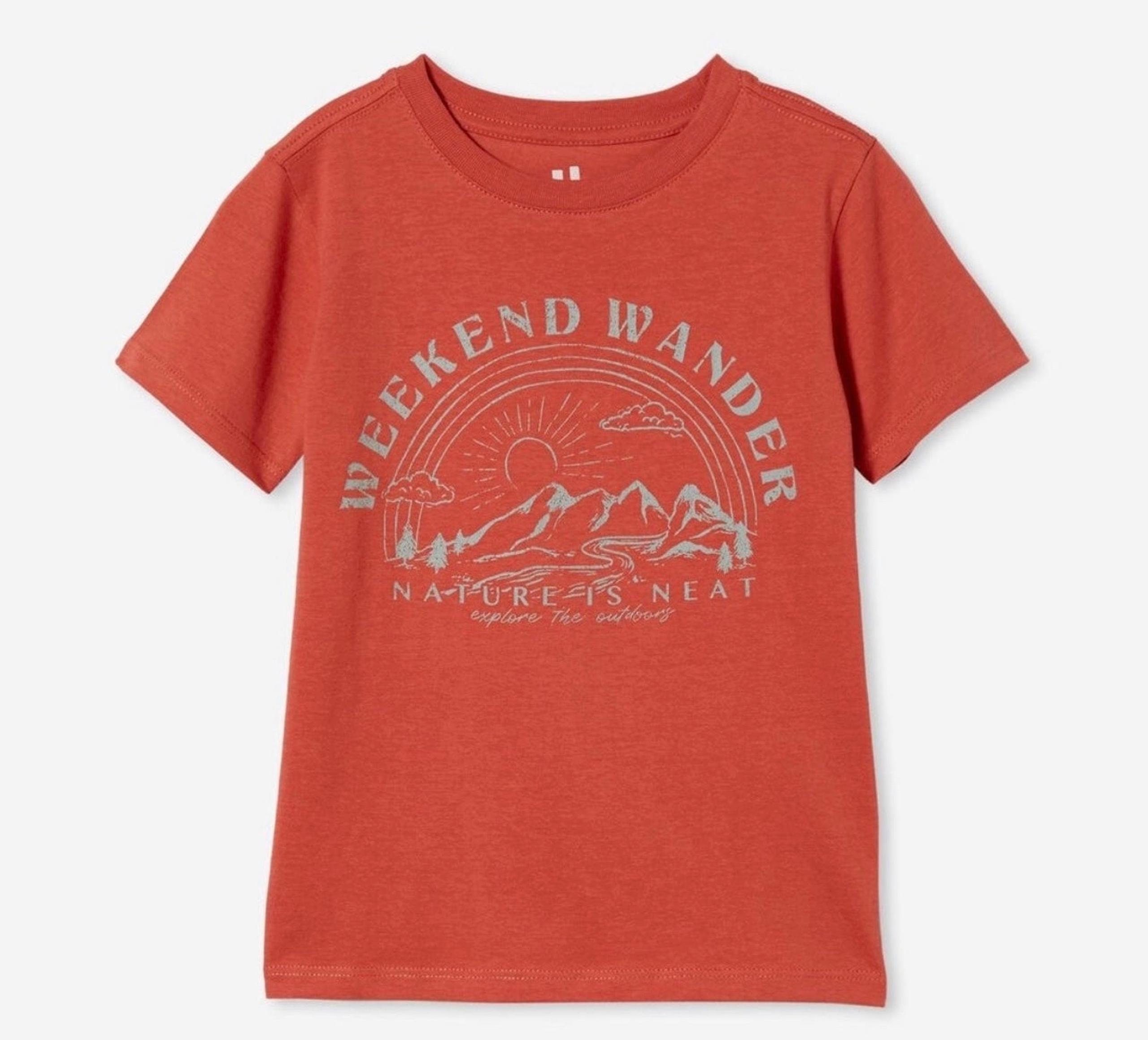 Weekend wander - explore the outdoors t-shirt - boys size 5 - NEW