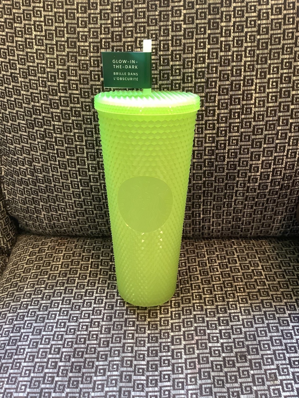 Starbucks Venti studded lemongrass glow in the dark cup, nwt