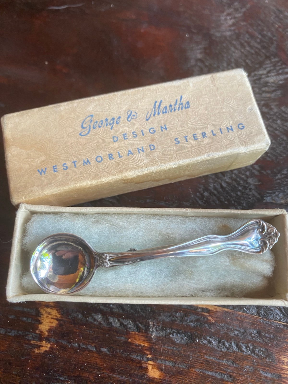 Vintage 1940s Westmorland Sterling Silver Spoon Brooch In Box By George & Martha